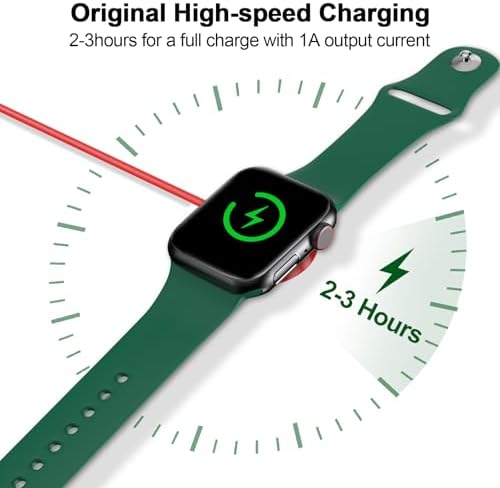 Magnetic Fast Charging Cable for Apple Watch – Portable 1.6 FT Wireless Charger Compatible with All i Watch Series Ultra/10/9/8/7/6/SE/SE2/5/4/3 – Quick Connection & Enhanced Durability for Effortless Charging