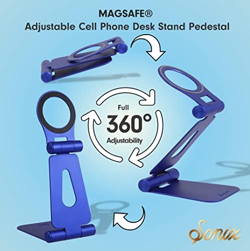 Sonix Magnetic Adjustable Cell Phone Desk Stand Pedestal Compatible with Apple MagSafe (Graphite) – Enhanced Compatibility and Speed
