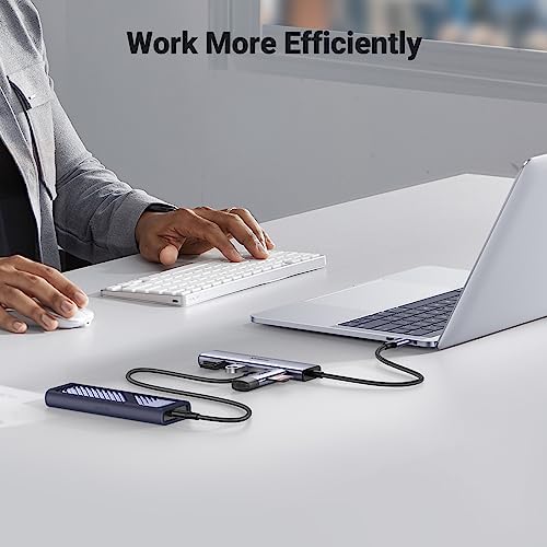 UGREEN 4-Port USB C Hub – High-Speed 5 Gbps Type C Splitter with Dual USB C & USB A Ports, Premium Aluminum Adapter for Thunderbolt Mac Book M1/M2, i Phone 15 Pro, i Pad Pro, XPS – Ultimate Connectivity Solution for Professionals and Tech Enthusiasts