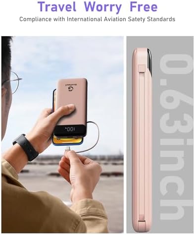 Compact 10,000 m Ah Power Bank – Fast Charging Portable Charger with Dual USB-C Compatibility for i Phone 16, Samsung, and Android Devices – Sleek Black Design for Ultimate Travel Convenience and Enhanced Device Performance