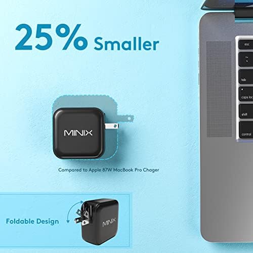 MINIX NEO P3 100 W Ga N Turbo Wall Charger – High-Speed 4-Port Charging Hub with 3 USB-C Ports (Max 100 W/20 W) & 1 USB-A Port (Max 18 W) – Ultimate Compatibility for Mac Book Pro, i Phone 14, i Pad Pro, Galaxy S9 & More – Compact Design for Travel & Daily Use – Fast Charge Multiple Devices Safely & Efficiently