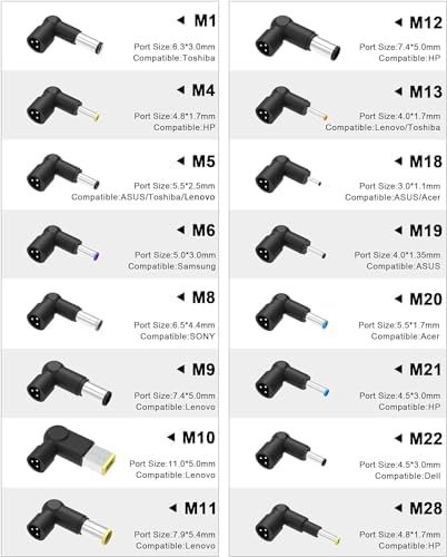 Ultimate 90 W Universal AC Laptop Charger with 16 Interchangeable Tips for Broad Compatibility and Fast Charging – Ideal Replacement for Dell, HP, Acer, Asus, Lenovo, and More – Global Input/Output Voltage Support 100-240 V 50/60 Hz – Reliable Power Supply for Notebooks and Ultrabooks – Exceptional Customer Support Guaranteed
