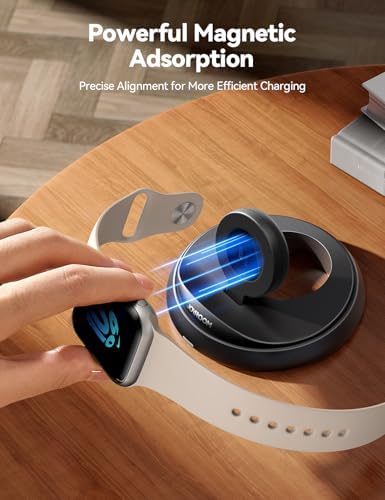 Revolutionize Your Apple Watch Charging with JOYROOM Portable Magnetic Dock – Fast Charging Stand for Apple Watch Series 10-2 & SE, Foldable Travel Design, Nightstand Mode for Effortless Alarm & Time Access, Sleek Black Finish, Durable & Efficient Power Solution for Home or On-the-Go Use