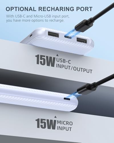 Ultra-Slim 10000 m Ah Power Bank – Fast Charging USB-C Portable Charger for i Phone 15/14/13/12, Galaxy S24/S23/S22, i Pad, Pixel – Lightweight External Battery Pack for On-the-Go Charging Solutions