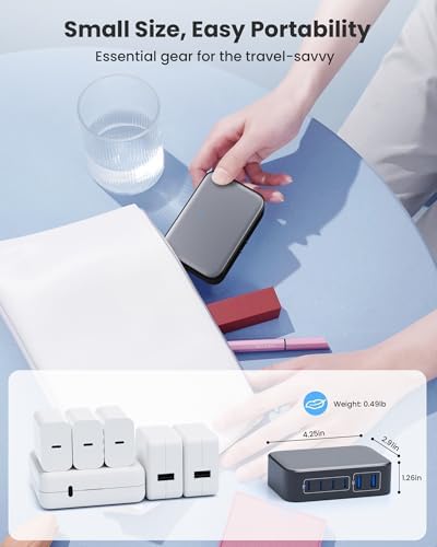 200 W Ga N IV USB-C Charging Hub: 8-Port Fast Charging Station with PD 65 W for Laptops, i Phones, i Pads, and Steam Deck – Compact & Efficient Power Adapter in Striking Red for Ultimate Device Versatility