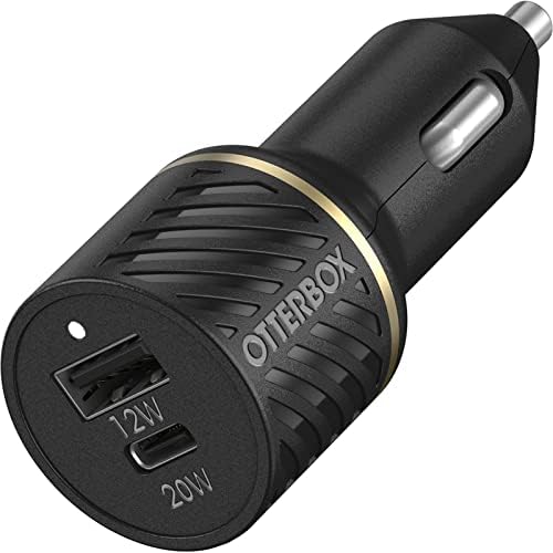 Otter Box 20 W Fast Charge USB-C Car Charger & 1 M Durable USB-C Cable – Sleek Black Shimmer for Superior Device Compatibility and Rapid Power Delivery on the Go