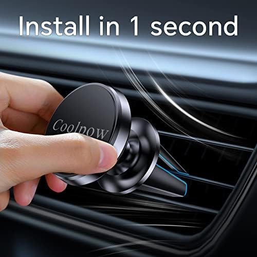 Dual-Pack Car Vent Magnetic Phone Holder for Enhanced Driving Safety | Effortless Installation & 360° Rotation | Compatible with i Phone 13, 12, 11 Pro Max, Samsung & All Smartphones | Strong Magnetic Grip & Reusable Design for Convenient Vehicle Transfers