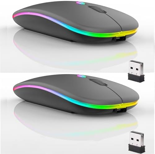 Seamless Productivity with 3 Pack Rosy Glow Red Wireless Bluetooth Mouse – Rechargeable, Silent, and Slim Dual Mode Mice for Laptop, Desktop, i Pad, and Mac – Perfect for On-the-Go Professionals and Students