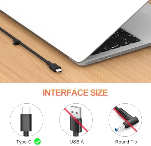 High-Performance 65 W USB-C Laptop Charger for Dell XPS, Latitude, and Inspiron Series – Rapid Charging Power Supply for Enhanced Compatibility and Safety Features