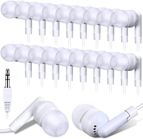 Kanayu 100 Pack Classroom-Ready Wired Earbuds – High-Quality 3.5 mm Jack Earphones for Enhanced Student Learning, Individually Packaged for Quick Distribution, Lightweight Comfort for Focused Educational Experiences