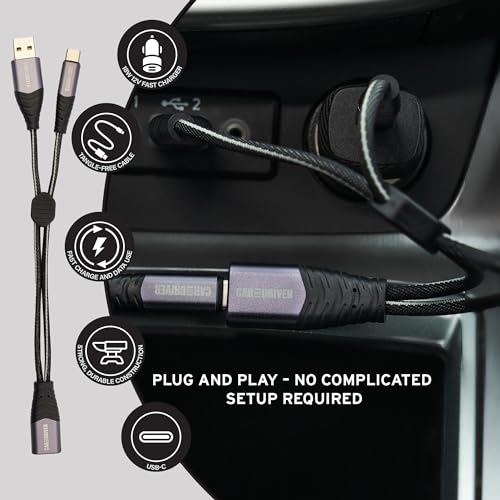 Elevate Your Drive with the Ultimate Car and Driver Infotainment Data Cable Kit – Effortless Apple Car Play & Android Auto Integration, Lightning-Fast 12 V Charging, Versatile USB-C Compatibility, and Robust Build for Uninterrupted Entertainment on the Road