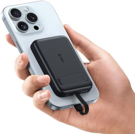 Ultimate Portable Power Bank for Apple Watch & i Phone – 5200 m Ah Magnetic Wireless Charger with Built-in Cable, Slim Travel Battery Pack for Apple Watch Series 9/Ultra2/8/7/6/SE/5 & i Phone Models 14/13/12/11/XR/8/7/6 s – Fast Charging for Active Lifestyles