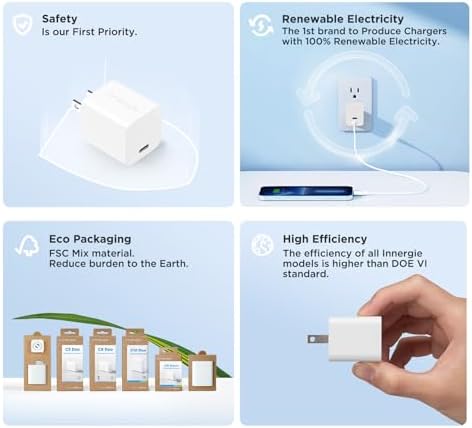 Experience Unmatched Charging Efficiency with Innergie SE3 30 W USB-C Fast Charger – Versatile Power Adapter for i Phone 16, Samsung S24, Mac Book Air & More – Advanced SFC 2.0, PD 3.0, QC 4+ Compatibility with Safety Features for Optimal Device Protection – Compact & Portable Design for On-the-Go Power Solutions – Elevate Your Charging Experience Today!