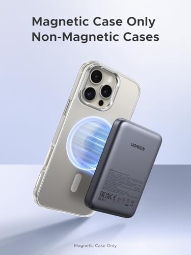 UGREEN Magnetic Power Bank – 10,000 m Ah Wireless Portable Charger for i Phone 16/15/14 Series | PD 20 W Fast Charging Battery Pack with USB-C for Effortless Mag Safe Compatibility | Sleek, Lightweight Design for Ultimate Convenience and Reliability