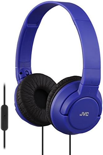 Vibrant Blue JVC HASR185 A On-Ear Headphones – Ultra-Lightweight Foldable Design for Effortless Portability, Built-In Mic for Hands-Free Calls, Exceptional Sound Quality for Music Enthusiasts and Busy Professionals