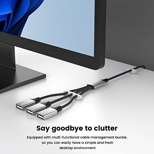 Fidioto 6.6 ft USB Extension Cable Splitter – Expand Your Connectivity with 1 Male to 4 Female Ports for Effortless Data Transfer and Charging – Ideal USB Hub Adapter for Printers, Keyboards, Flash Drives, Play Station, Laptops, and More, Ensuring Superior Compatibility and High-Speed Performance for All Your Peripheral Devices