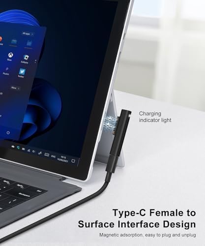 Elevate Your Microsoft Surface Charging Experience with Our 45 W PD USB-C Magnetic Adapter – Fast, Reliable Power for Pro7/6/5/4, Laptop 3/2/1, Surface Book & Go – Compact Design for On-the-Go Convenience and Enhanced Device Compatibility