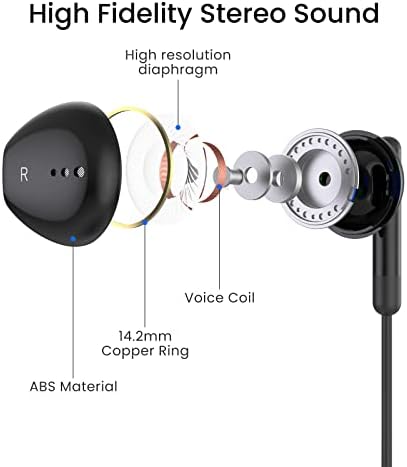 USB C Earbuds for i Phone 16 & i Pad Pro – High-Fidelity Wired Headphones with Volume Control & Mic for Google Pixel & Samsung Galaxy – Lightweight, Durable, and Comfortable for Everyday Use & Commutes – Enhanced Audio Experience