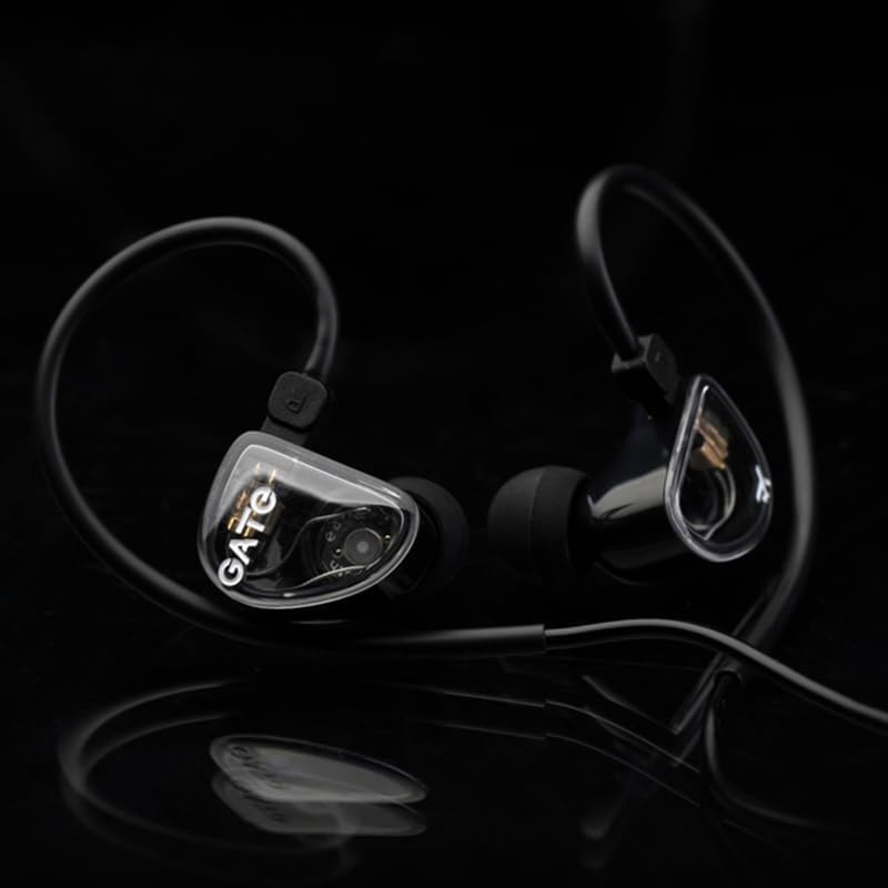GATE Dynamic Driver In-Ear Headphones: Premium Black Earbuds with Interchangeable 3.5 mm Cable and Built-In Microphone – Unmatched Sound Quality and Comfort for Music, Gaming, and Calls, Ideal for Audiophiles and Everyday Use