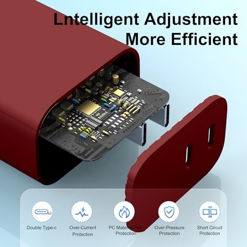 High-Speed Dual-Port USB C Charger Block – 3-Pack 20 W Type-C Wall Adapter for i Phone and i Pad Pro – Ultimate Convenience for Multi-Device Charging on the Go, Safe & Compact Design