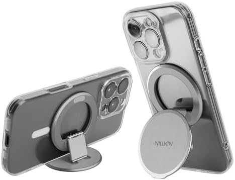 Enhance Your Smartphone Experience with Nillkin Mag Safe Phone Grip Ring Holder – Removable Magnetic Stand for i Phone 16/15/14/13/12 & Select Samsung Models – Black – Ultimate Grip Stability and Versatile 360-Degree Viewing Angle – Sleek Design, Easy Installation, and Residue-Free Removal
