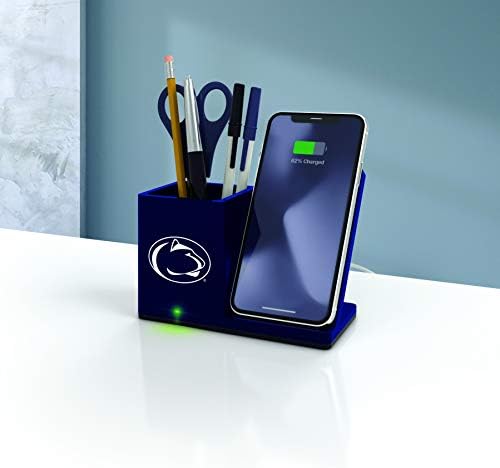 NCAA Unisex Fast Wireless Charging Stand & Desk Organizer – Stylish Multi-Device Charger for Sports Enthusiasts, Efficient Workspace Solution with Built-in Accessory Compartments