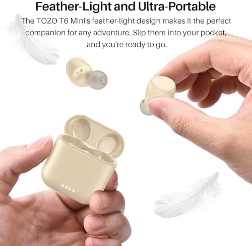 TOZO T6 Bluetooth 5.3 Wireless Earbuds – Immersive Stereo Sound, 50-Hour Playtime, IPX8 Waterproof Design, Customizable EQ via App, Ergonomic Fit – Ideal for Active Lifestyles and Seamless Connectivity