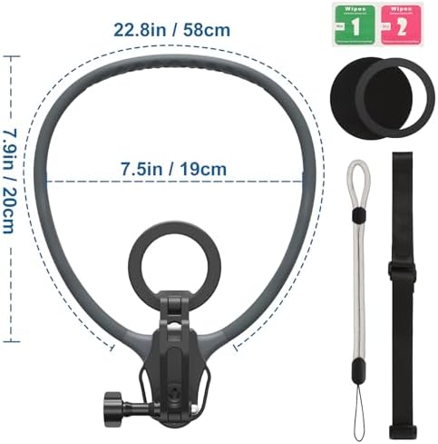 Revolutionary Magnetic Neck Mount for Smartphones – Ultimate POV Phone Holder with Anti-Vibration Chest Strap for Seamless Filming, Compatible with i Phone 12 to 16 Series – Lightweight, Adjustable Comfort for Vloggers and Adventurers