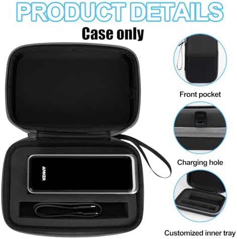 Premium Protective Case for Anker Prime Power Bank 27,650 m Ah – 250 W | Portable Hard Shell with USB-C Charging Port & Accessory Pocket | Ideal for Travel, Work, and Efficient Battery Storage | Custom Fit for Enhanced Durability and Fast Charging Solutions