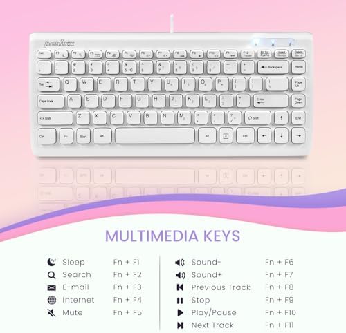 Maximize Your Workspace Efficiency with the Perixx PERIBOARD-407 B US Wired USB Mini Keyboard – Compact Design with 11 Hotkeys for Instant Access – Sleek Glossy Black Finish for Modern Aesthetic – Perfect for Home, Office, and Travel Use – US English Layout for Seamless Typing Experience – Durable Performance Without Batteries