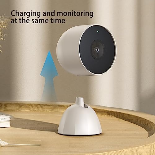 Wired Charging Stand for Google Nest Cam Battery – 9.8 Feet Cable Base for Seamless Power & Enhanced Security – Stylish White Design for Smart Home Setup – Reliable Accessory for Nest Cam Battery Users