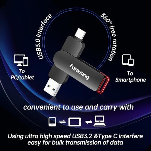 Lightning-Fast 512 GB External SSD Flash Drive – Dual USB-C & USB-A Connectivity for i Phone 15/16, Android, PS4, Windows, and Mac – High-Speed Data Transfer Up to 560 MB/s for Effortless File Management and Ultimate Portability