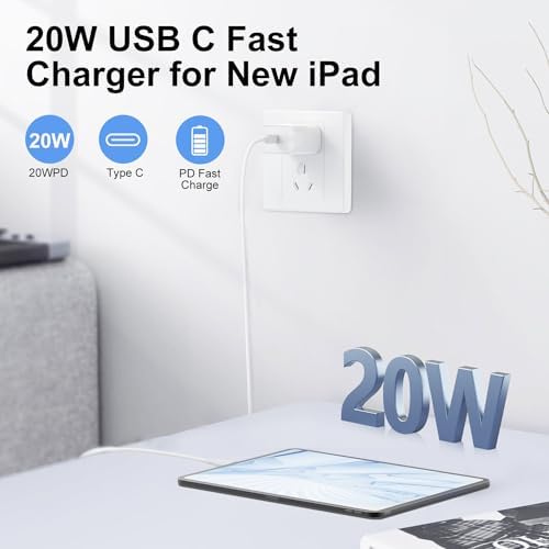 Ultimate 20 W Fast Charging Solution: Apple Certified 6 ft USB-C to Lightning Cable with High-Speed Charger Block – Ideal for i Phone 14 Pro Max, 13 Plus, 12 Mini, 11 & i Pad – Convenient 2-Pack for Home and On-the-Go Use