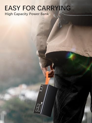 Ultimate 80000 m Ah Power Bank – Fast Charging Portable Charger with 30 W PD & QC 3.0, 5 Outputs & 2 Inputs, Ideal for Outdoor Adventures, Travel & Office Use – LED Display for Real-Time Battery Monitoring and Enhanced Device Compatibility