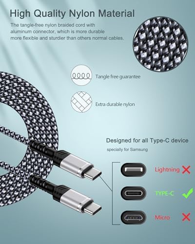 Ultimate 45 W USB-C Wall Charger with 6 FT Braided Cable: Fast Charging for Steam Deck, Nintendo Switch, i Phone 16 & More – Compact, Durable, and Versatile Power Solution for Gamers and On-the-Go Users