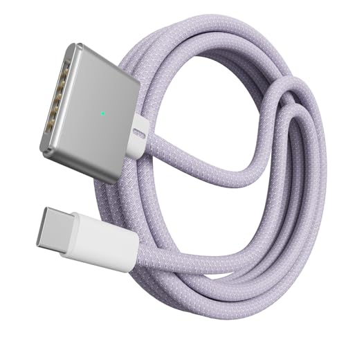 140W USB-C to Magnetic 3 Cable, Safe Charging Cable Compatible with MacBook Pro 2023 M2 14″ 16″ 2021 M1 14″ 16″, MacBook Air 2022 M2, 6.6ft Purple – Enhanced Compatibility and Speed