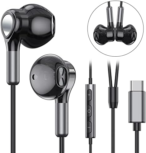 Premium USB C Earbuds for Samsung Galaxy, i Phone & Pixel | High-Fidelity Wired Headphones with Mic & Volume Control | Ultimate Comfort and Versatile Compatibility for Audiophiles and Professionals