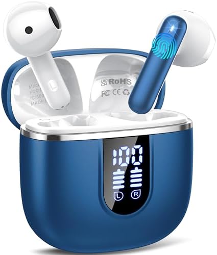 Cillso Bluetooth 5.4 Wireless Earbuds – Superior Hi-Fi Stereo Sound with 4-Mic Noise Cancellation, 40-Hour Long Battery Life, IP7 Waterproof Design, Quick USB-C Charging, and Dual LED Battery Indicator – Perfect for On-the-Go Music Lovers and Active Professionals