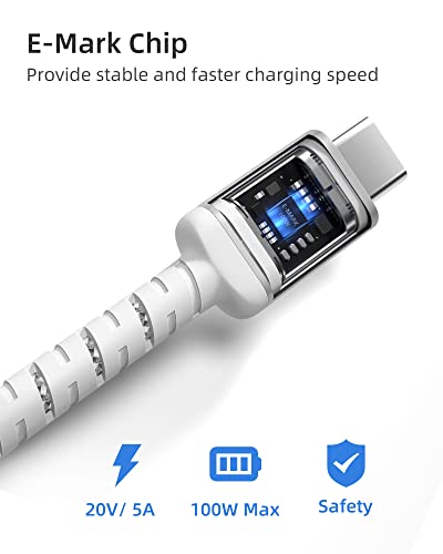 imuto 100 W Fast Charging USB C to USB C Cable (6.6 ft, 2-Pack) – Premium Braided Design for Enhanced Durability and Speed, Compatible with i Phone 15 Series, Mac Book Pro 2020, i Pad Pro 2020, and Samsung Galaxy S23+ – High-Speed Data Transfer up to 10 Gbps, Perfect for Home and Office Use