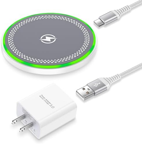 Ultra-Fast 15 W Pixel Wireless Charging Pad for Google Pixel 9, 8, 7, 6, 5, 4 XL & Samsung Galaxy S25, S24, S23, S22, S21, S20, S10 – Sleek Design with QC Adapter for Enhanced Charging Efficiency and Universal Device Compatibility