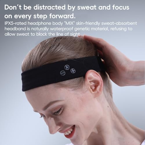 Transform Your Active Lifestyle with the Adjustable Bluetooth Sports Headband – IPX5 Waterproof Wireless Headphones for Effortless Sleep and Peak Performance, Offering Unmatched Comfort and Versatility