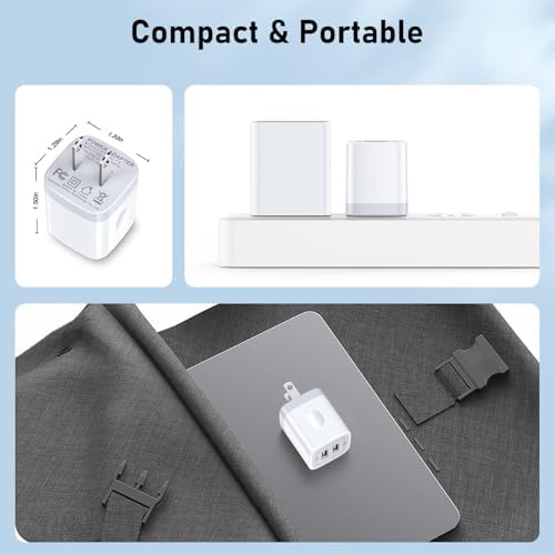 Dual USB Power Adapter Block – Fast 5 V 2.1 A Charging Station for i Phone & Android Devices – Compact Wall Charger with Dual Ports – Sleek Black Design for Home & Travel – 2-Pack USB Charger Cube for Rapid Device Compatibility