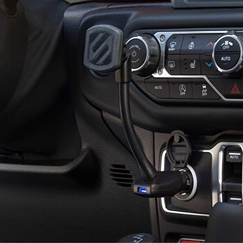 Scosche MAG12 V-XCES0 Universal Magnetic Car Phone Holder with USB Charger – Effortless Hands-Free Mounting for i Phone, i Pad, and All Smartphones – Durable Cigarette Lighter Design for Safe Navigation and Charging on the Go