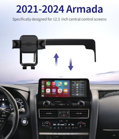 Car Phone Holder for 2021-2024 Nissan Armada, 360° Rotation, 12.3 inch Screen Fixed Clip, Auto Accessories Navigation Bracket, Interior Decoration Mobile Phone Mount – Enhanced Compatibility and Speed