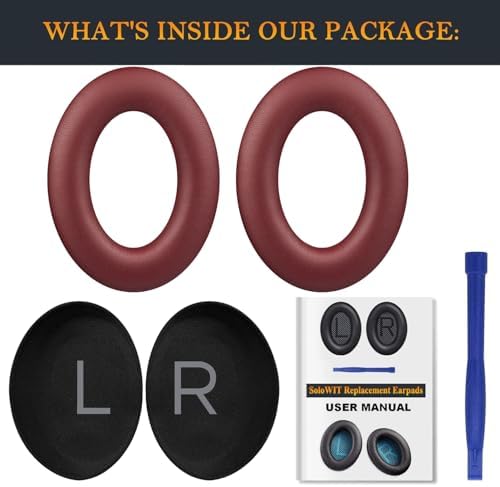 Transform Your Bose Quiet Comfort 45 & SE Headphones with Luxurious SOULWIT Replacement Earpads in Burgundy – Premium Soft Protein Leather Cushions for Unmatched Comfort and Superior Sound Isolation, Perfect for Long Listening Sessions and Easy Installation