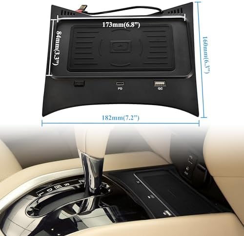 Elevate Your Nissan Rogue Driving Experience with 30 W Fast Charging Wireless Charger Pad – Seamless USB-A & USB-C Compatibility for 2014-2020 Models, Including Hybrid & Sport Variants – Effortless Cord-Free Power at Your Fingertips