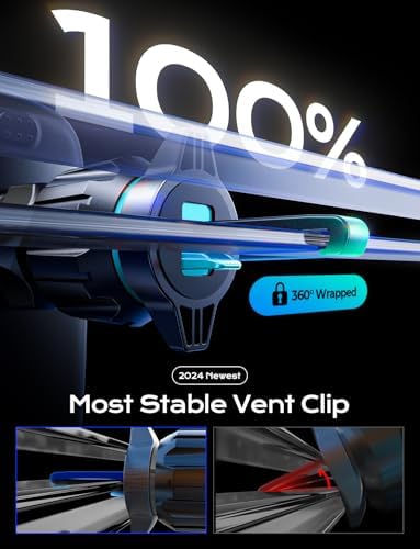 LISEN Military-Grade Universal Phone Holder for Car Vent – Premium Stability Mount for i Phone 16, i Phone 15 Pro Max & More – Effortless 360-Degree Rotation & Enhanced Grip Technology – Ultimate Smartphone Car Clamp for Safe Driving & Navigation