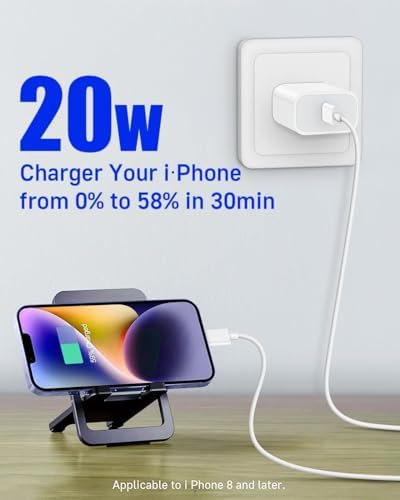 Experience Rapid Power with esbeecables 3-Pack 20 W Type C Fast Charger Set – Compatible with i Phone 14/13/12/11 Pro Max, i Pad, and Air Pods Pro – Includes 6 FT USB C Charging Cable for Ultimate Convenience and Enhanced Safety Features – Ideal for Home, Office, and Travel – Stay Charged and Ready to Go!