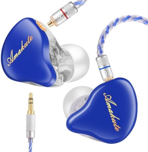 Premium Hi-Fi Dual Driver In-Ear Monitor Earbuds with Detachable Cable – Noise-Canceling Headset for Musicians, Singers & Audiophiles | Elegant Wood Grain Design for Superior Sound Isolation and Versatile Compatibility
