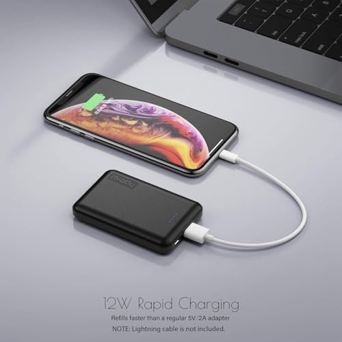 Miady Dual 5000 m Ah Mini Portable Charger – Ultimate Travel Power Bank with Fast USB-C Charging for i Phone 16/15, Galaxy S24/S22, and Android Devices – Lightweight, Compact Design for On-the-Go Convenience and Enhanced Device Compatibility